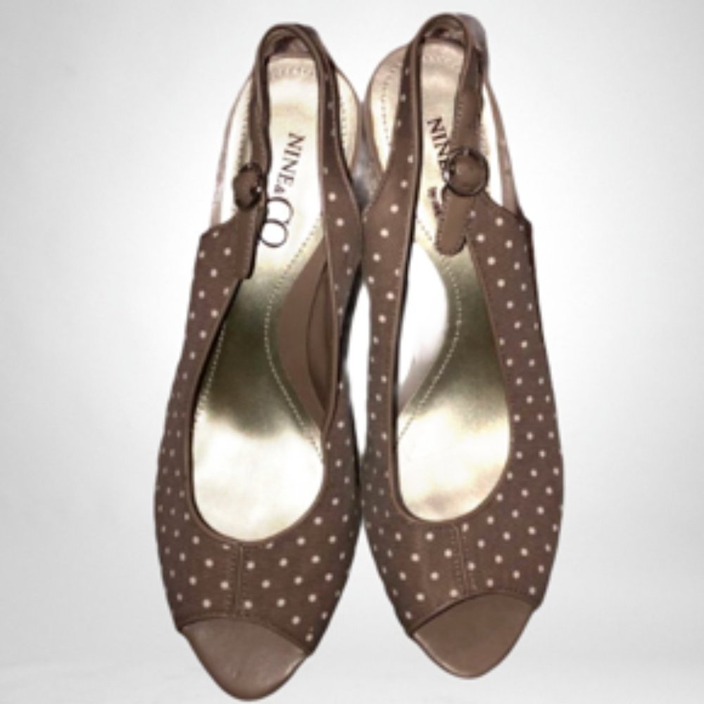 Nine & Co slingback wedge shoes